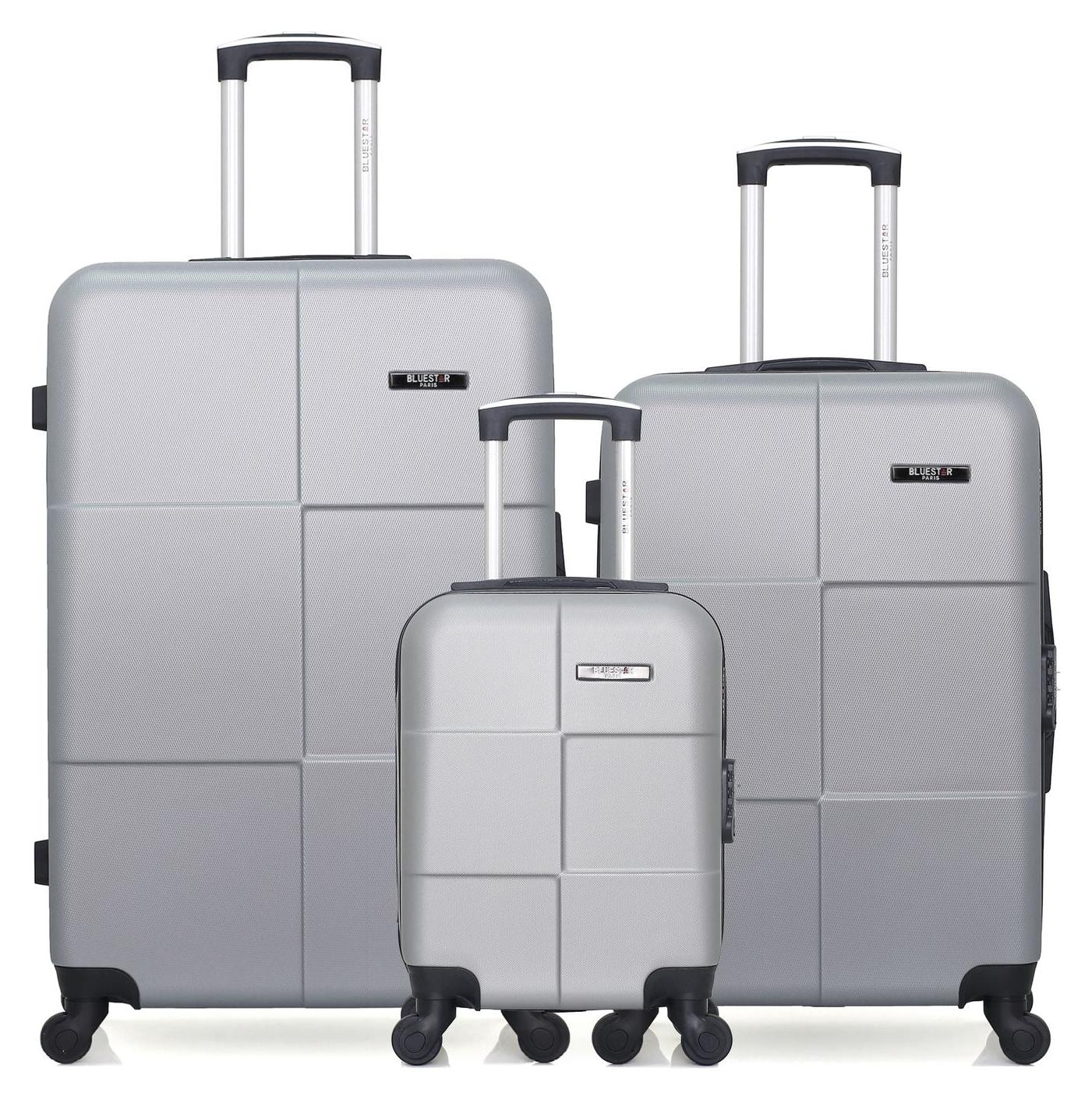 BLUESTAR - 3ER-SET - Großformatige Koffer, Wochenend- und Handgepäckkoffer XXS MIAMI
