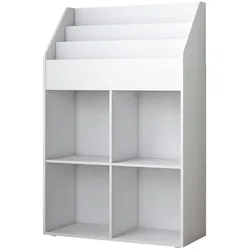 Vicco Kinder Bücherregal Conny groß 72 x 111 cm, Weiß, Kinderregal mit Ablagen