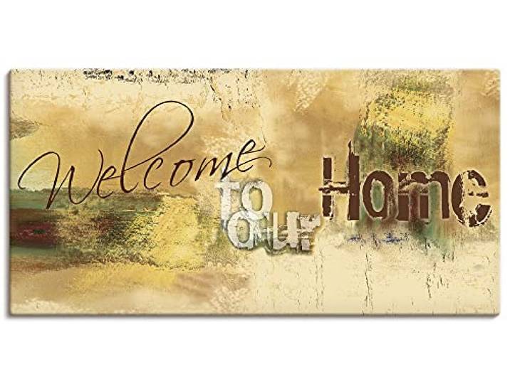 ARTLAND Wanddeko Leinwand Bilder Wandbild Bilder mit Sprüchen Home Abstrakt Kunst Shabby Landhausstil T9LO