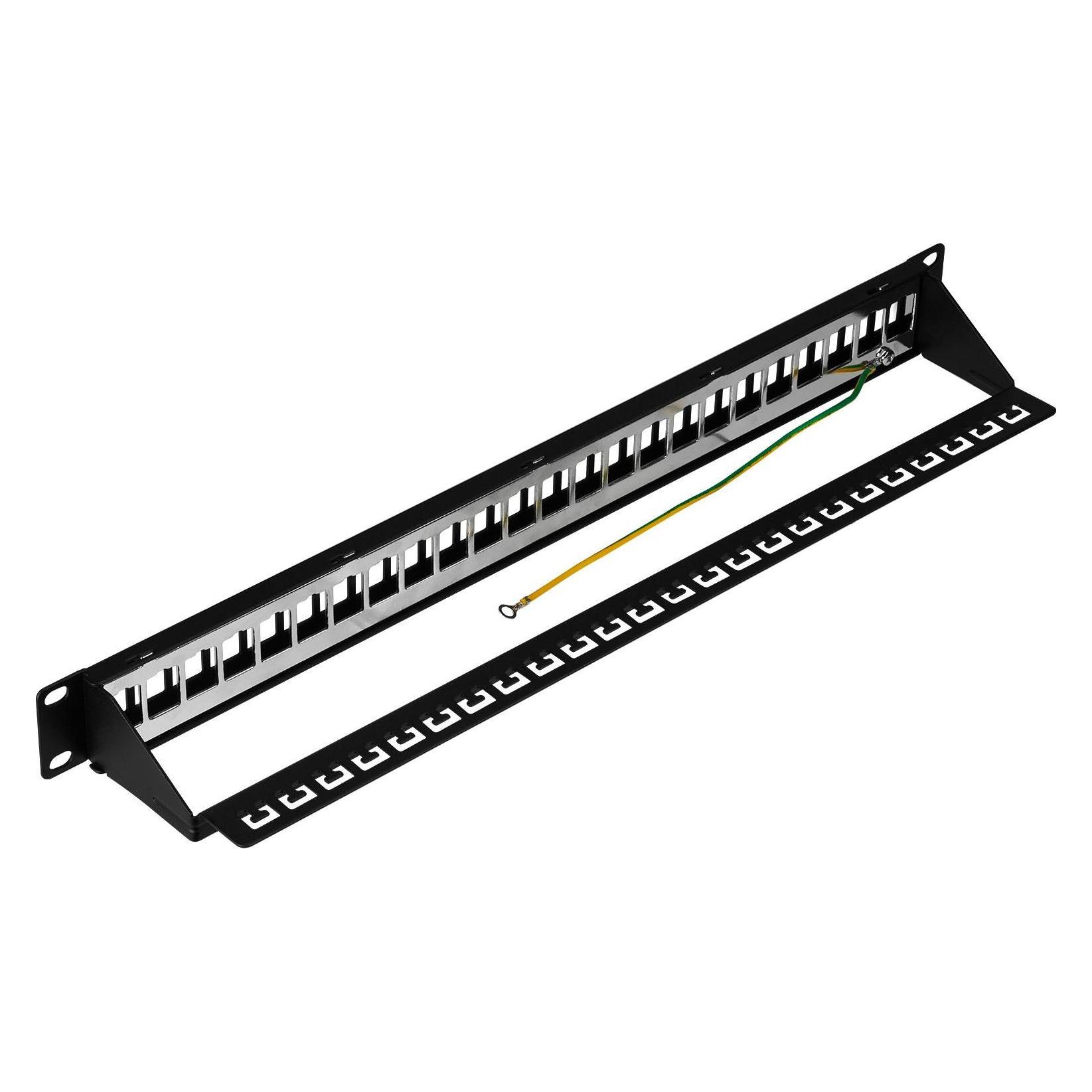 EFB Elektronik Verteilerfeld 48,30cm (19) 1HE, 24-Port, schwarz RAL9005 Zur Aufnahme von Modulen im Keystone-Forma (37580.1V2)