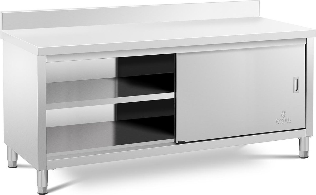 Royal Catering ECO RVS werkkast met achterwand