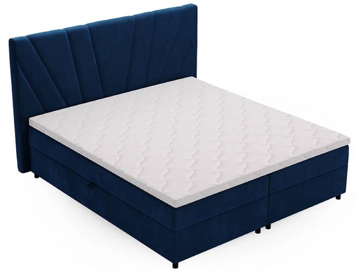 Boxspringbett YORU blau 140x200cm fest