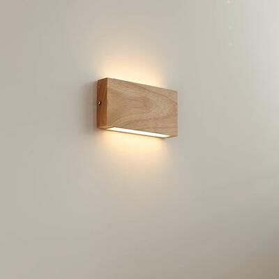 Friendly Fresh Finds Japanese Style Solid Wood Wall Lamp For Bedroom Staircase And Living Room Decor b Style 8wwarm Light log Color