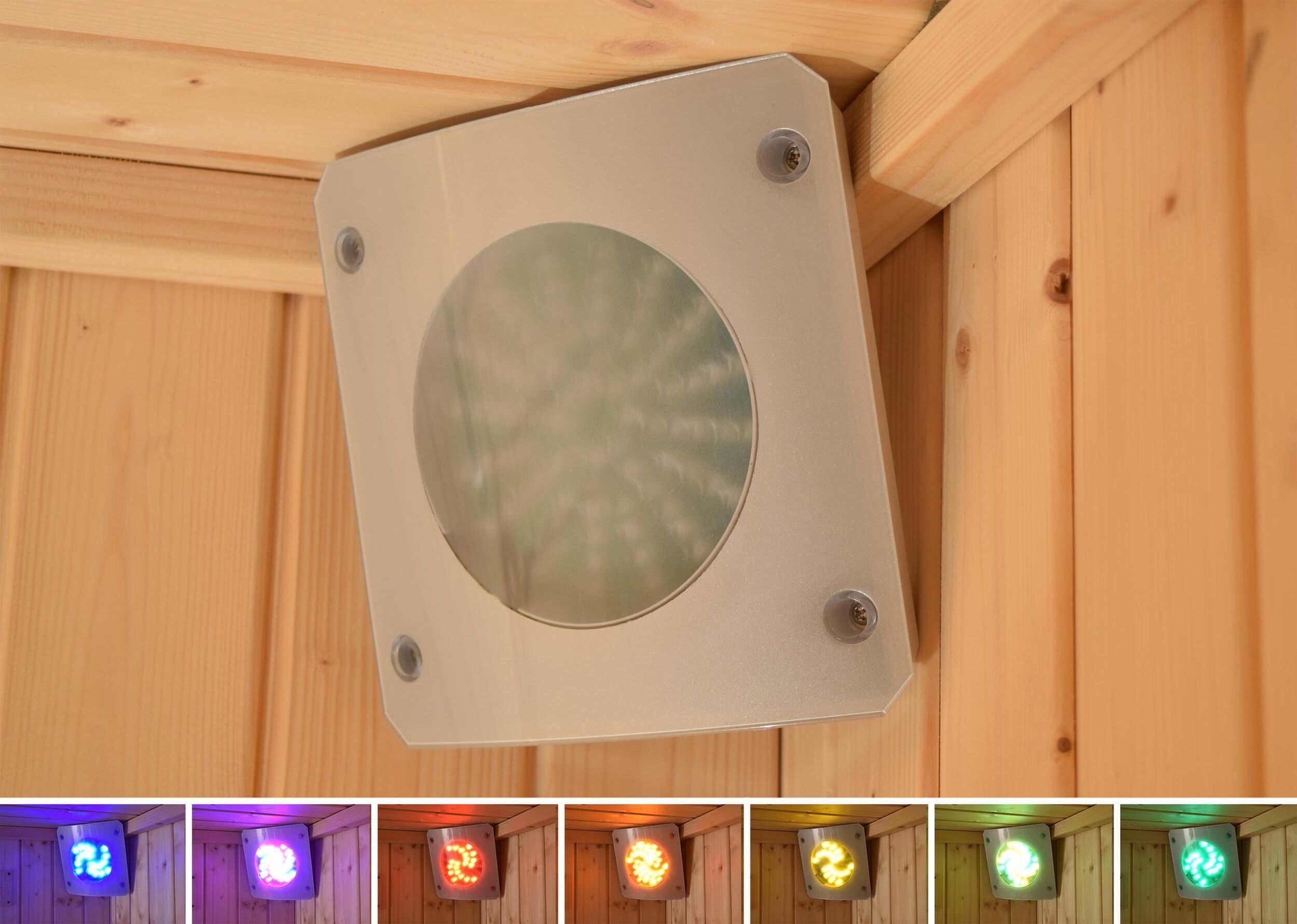 LED Deckenleuchte WEKA "Farblichtanwendung Set A" für Saunen", grau, B:22cm H:11cm L:26cm, Leuchten, LED Deckenleuchte, Farblicht-Set mit LED-Technik, inkl. Steuerungsmodul