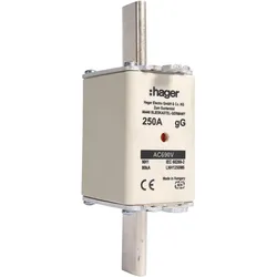 Hager LNH1250M6 NH-Sicherungseinsatz NH1 gG 690V 250A Kombimelder Grifflasche spannungsführend