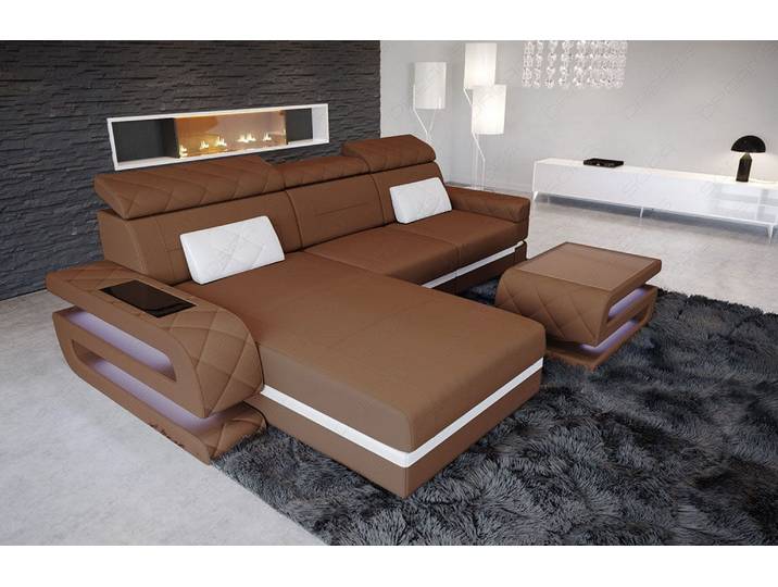 Ecksofa Bologna L-Form aus Stoff