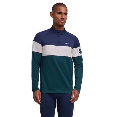 Langarmshirt FALKE "FALKE Langarmshirt", Herren, Gr. XXL, blau (holly (7385)), Shirts Langarmshirt