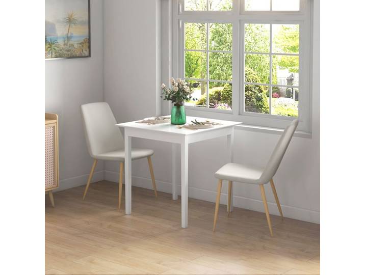 CollaHausse Table à Manger Carrée Design Moderne 75x75 cm Blanc