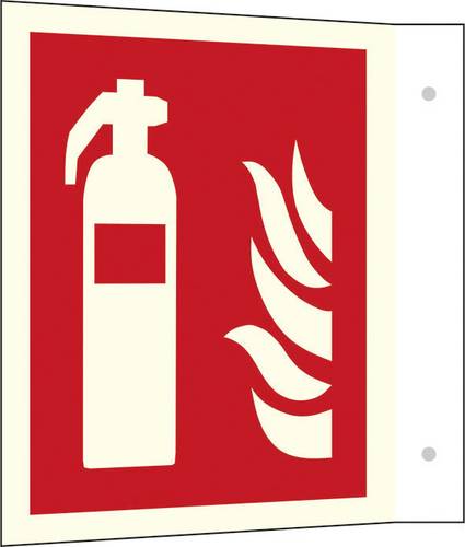 Brandschutzschild Feuerlöscher Aluminium (B x H) 200mm x 200mm ISO 7010 1St.