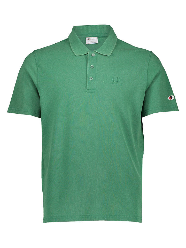 Champion Poloshirt in Grün - S