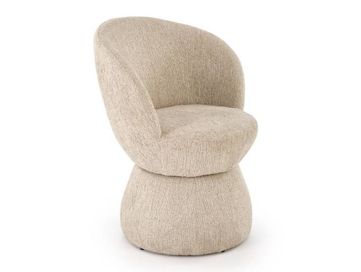 Chaise Design Pivotante En Tissu Beige Nestor
