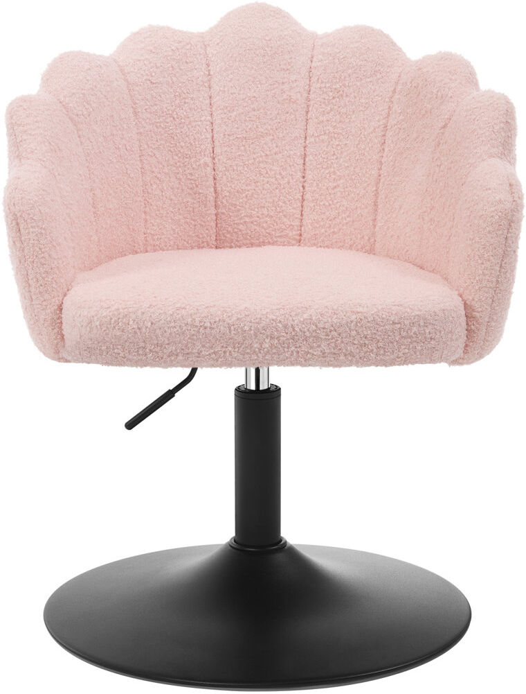 Fairmont Park Dressing Table Chair, Vanity Chair with Back, Boucle Light Pink/Teddy