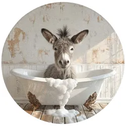 BADEMATTE Esel - Tiere - Badewanne - Schaumstoff Badvorleger 70x70 cm