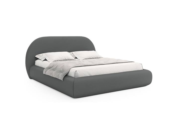 Gepolstertes Bett 180x200 cm Buvio, grauer Chenille-Stoff