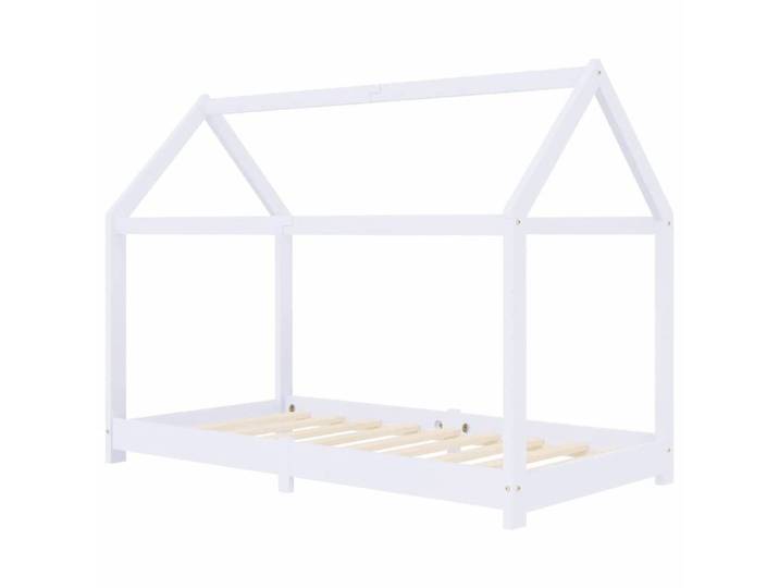 furnicato Kinderbett Bettrahmen Baumhaus-Stil 166x88x131,5 cm Weiß Massivholz (1-tlg)