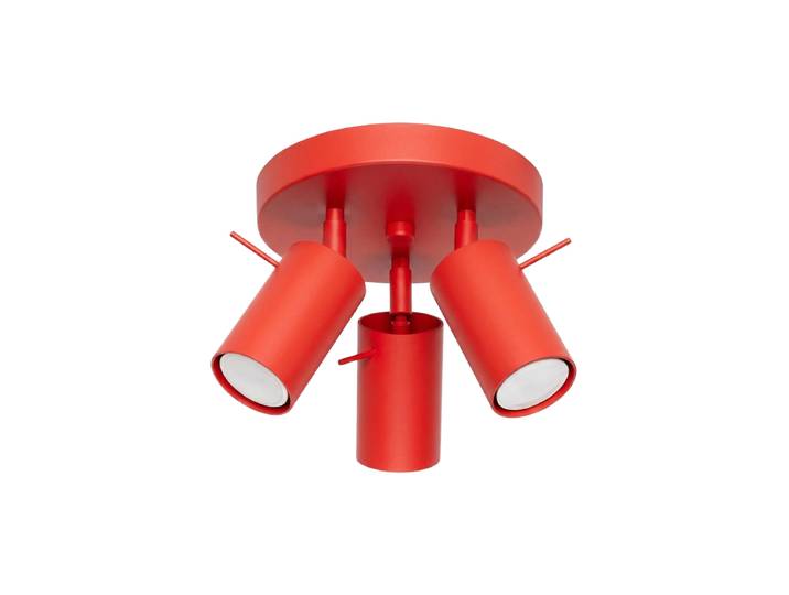 Runde Design Deckenlampe „Ring“ 3-flammig Rot Sollux Lighting