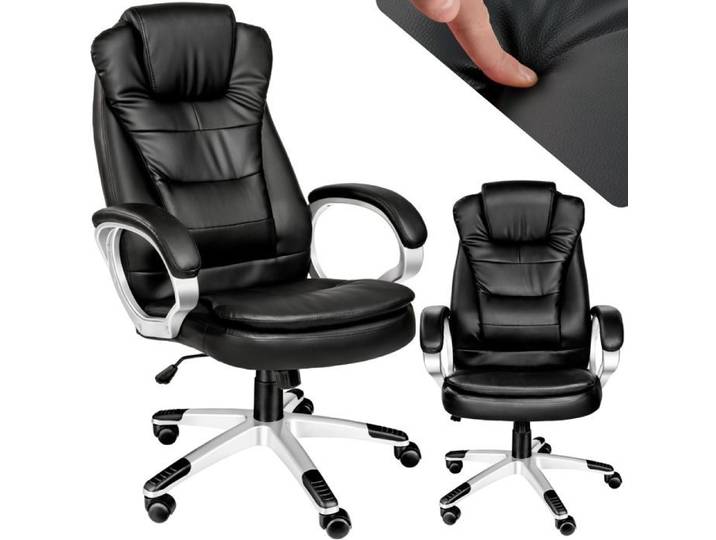 Fauteuil de bureau - TECTAKE - fauteuil de direction - zulu - rembourrage extra-épais bascule réglable assise 53 x 52 cm - noir