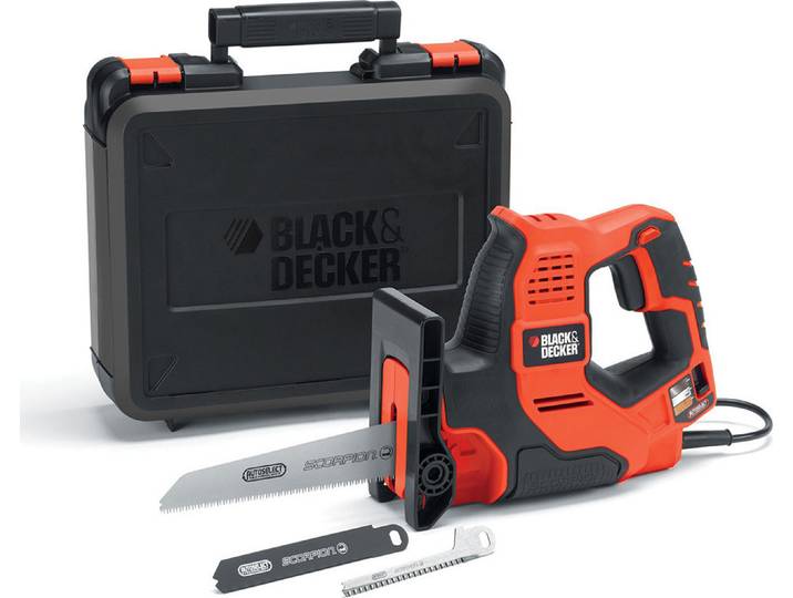 Scie sabre filaireScorpion Autoselect - 500W - BLACK+DECKER - avec 3 lames - coffret - RS890K-QS