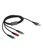 Delock USB Ladekabel 7,60 cm 3" 1 für Lightning Micro Type-C 1 m 3-farbig Digital/Daten 1 m (87277)
