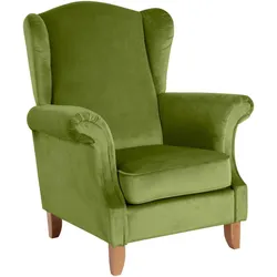 OHRENSESSEL Katria Bezug Samtvelours Buche natur / oliv