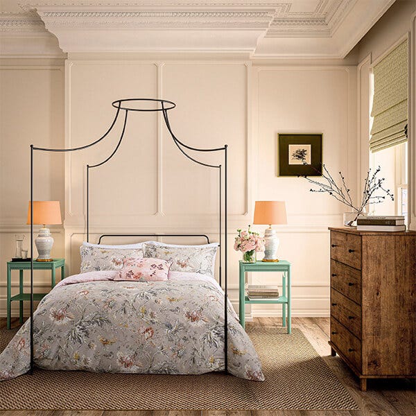 English Heritage Suffolk Garden Duvet Cover Set Double Birch