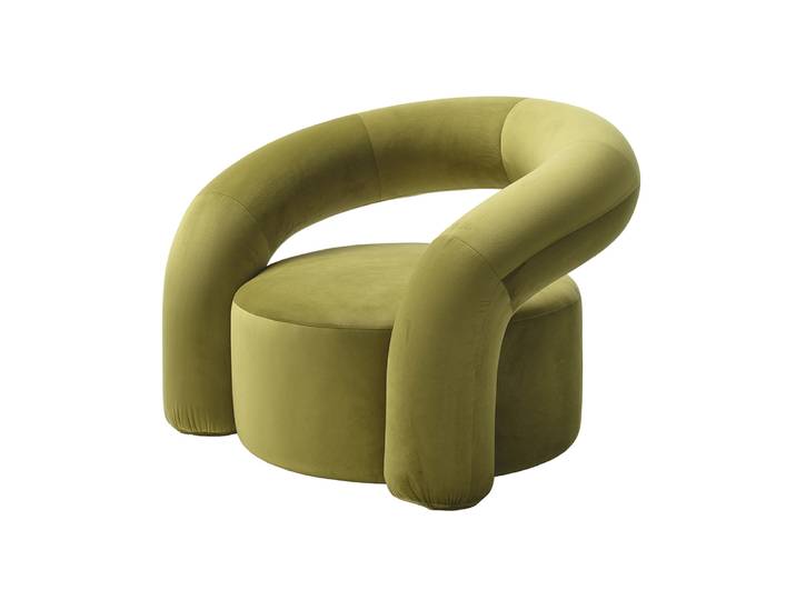 MOGG fauteuil NORA (Velours, Cat. V - Métal, contreplaqué cintré, tissu)