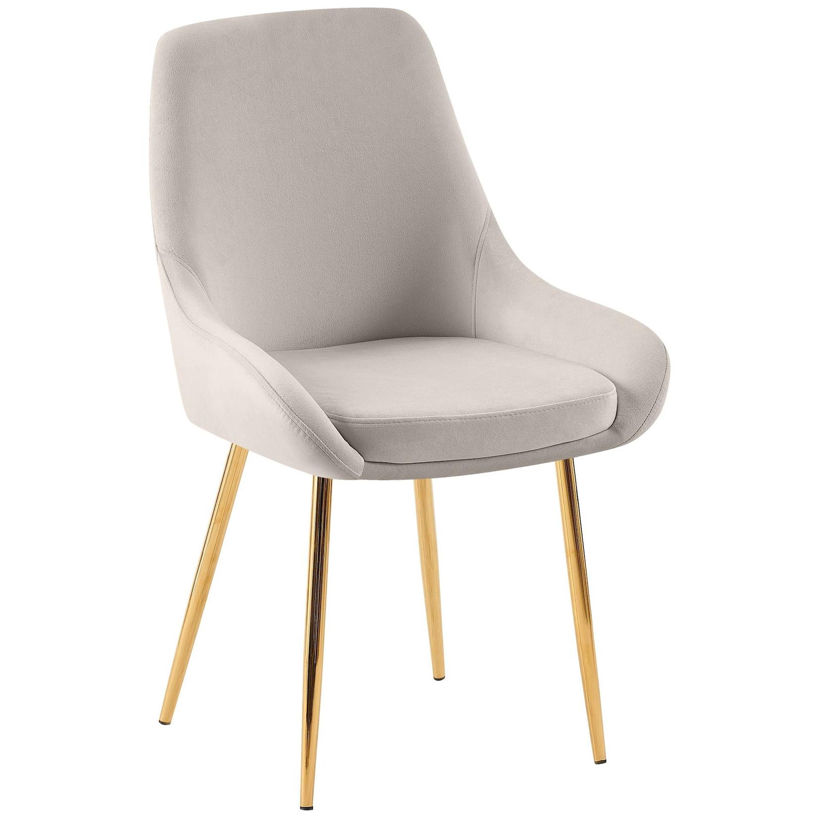 CLP Esszimmerstuhl Elmira Samt gold Farbe: grau, Material Gestell: Metall gold