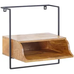 WANDKONSOLE Mango Massivholz Industrial Stil 44x45x35 cm