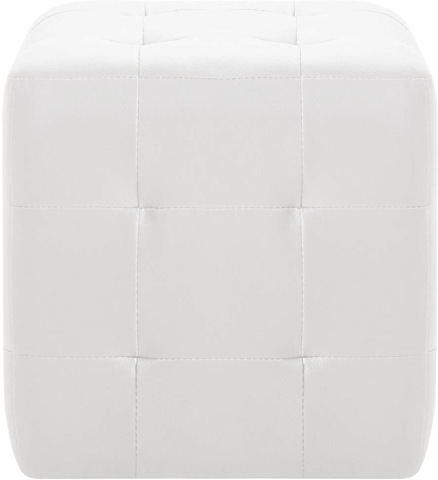vidaXL Poufs 2 pcs Blanc 30 x 30 x 30 cm Similicuir