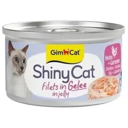 GimCat ShinyCat Jelly 70g-Dose Katzennassfutter Hühnchen & Garnele 24 x 70g