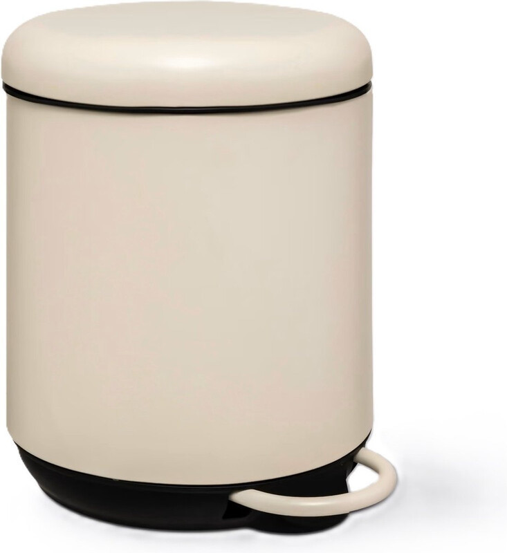 5five Soft Close Ronde Prullenbak - Ivoorwit, 5 L