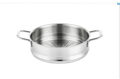 PRiME Cook 3'' Depth S/S Steamer Insert/Basket with 24cm/28cm Diameter