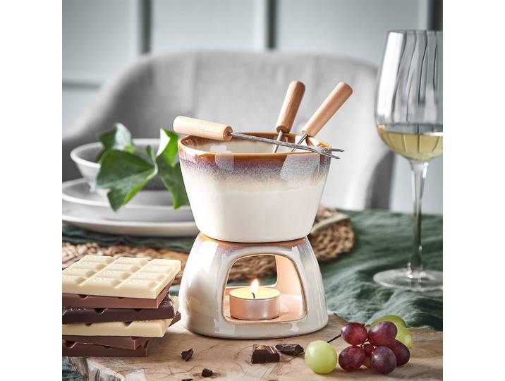 Mini-Fondue 11 x 13 x 11cm Beige/Beige