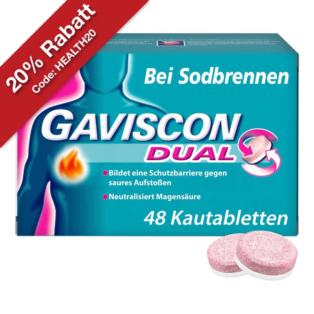 Reckitt Benckiser Deutschland GmbH GAVISCON Dual Kautabletten mit Zweifachwirkung gegen Sodbrennen 11528394