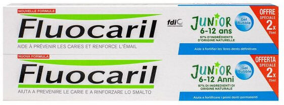 Fluocaril Dentífrico Junior Gel Bubble Gum 2x75 ml