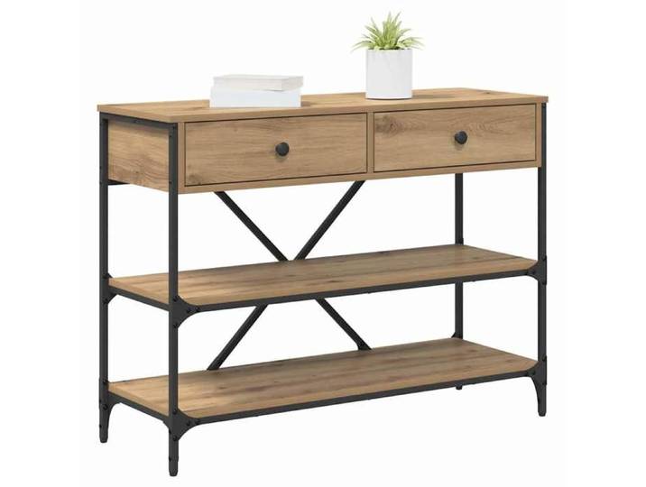 Grand Table d'Appoint Beige - Table console - Console D'ENTREE avec tiroir - Marron - 100x34 5x75cm bois 738 779620411