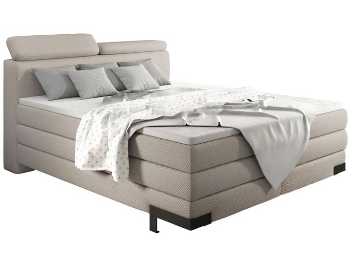 Boxspringbett KANO beige 160x200cm fest