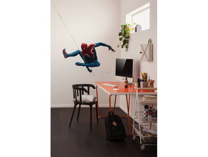 Wandtattoo KOMAR Marvel Spider-Man Epic Swinging , blau (blau,rot), Disney, Folie, Wandtattoos, Wandtattoo, 70 x 100 cm (Breite x Höhe) - Kinderzimmer, Wandsticker