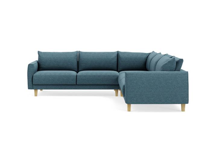 Ecksofa Avena Stoff/Holzfuss Eiche petrol B 264 T 264 cm - Möbel Konfigurator: Traummöbel individuell zusammenstellen