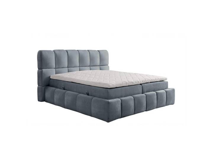 Labett Boxspringbett Aura mit Topper und Bettkasten, Steingrau, H3 Bonell, 140x200 cm, Schieferfarben, H3, 140x200 cm, Schlafzimmer, Betten, Boxspringbetten