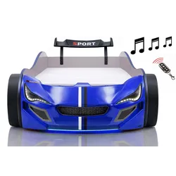Autobett Kinder 90x200 Jungen LED Leuchte Unterbodenbeleuchtung Sound Fernbedienung
