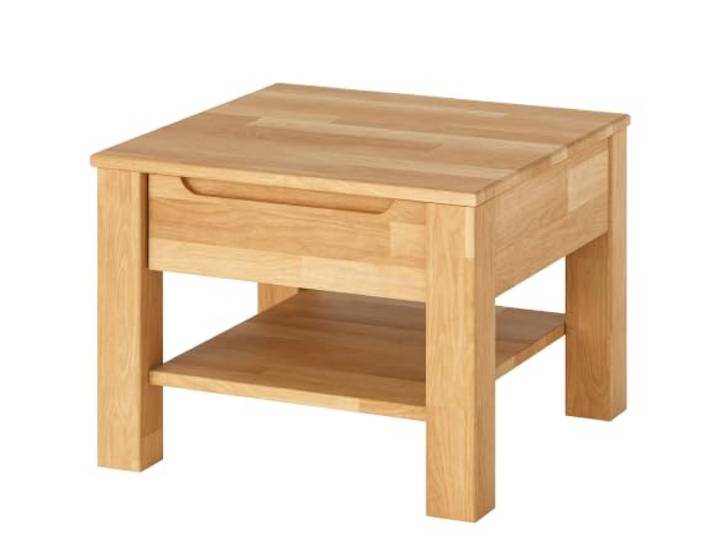 EDELHOLZ Couchtisch Kernbuche Massivholz 60x60 cm mit Schublade