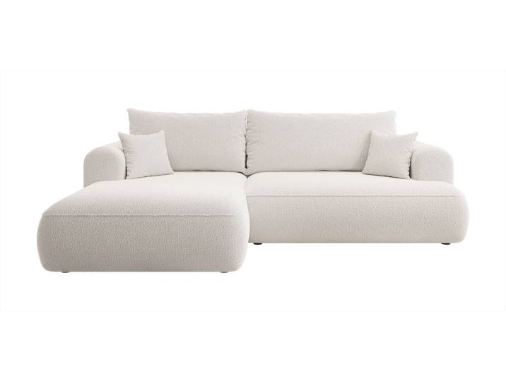 Selsey Canapé-lit d'angle Ovo en L Crème avec meuble\, Boucle\, côté droit