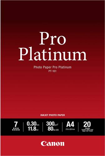 Canon Photo Paper Pro Platinum PT-101 2768B016 Fotopapier DIN A4 300 g/m² 20 Blatt Hochglänzend