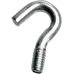10 Schraubhaken mit 5,5 mm Innendurchmesser, M4 Gewinde, Stahl, silber
