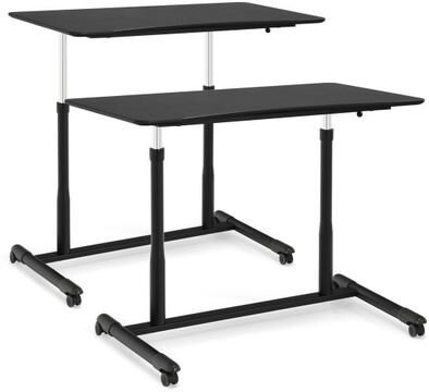 Costway Height Adjustable Computer Desk Sit to Stand Rolling Notebook Table -Black