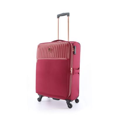 Koffer ELLE "Giant", Gr. B/H/T: 43cm x 65cm x 26cm, rot (dunkelrot), Nylon, Koffer, aus widerstandsfähigem Nylon
