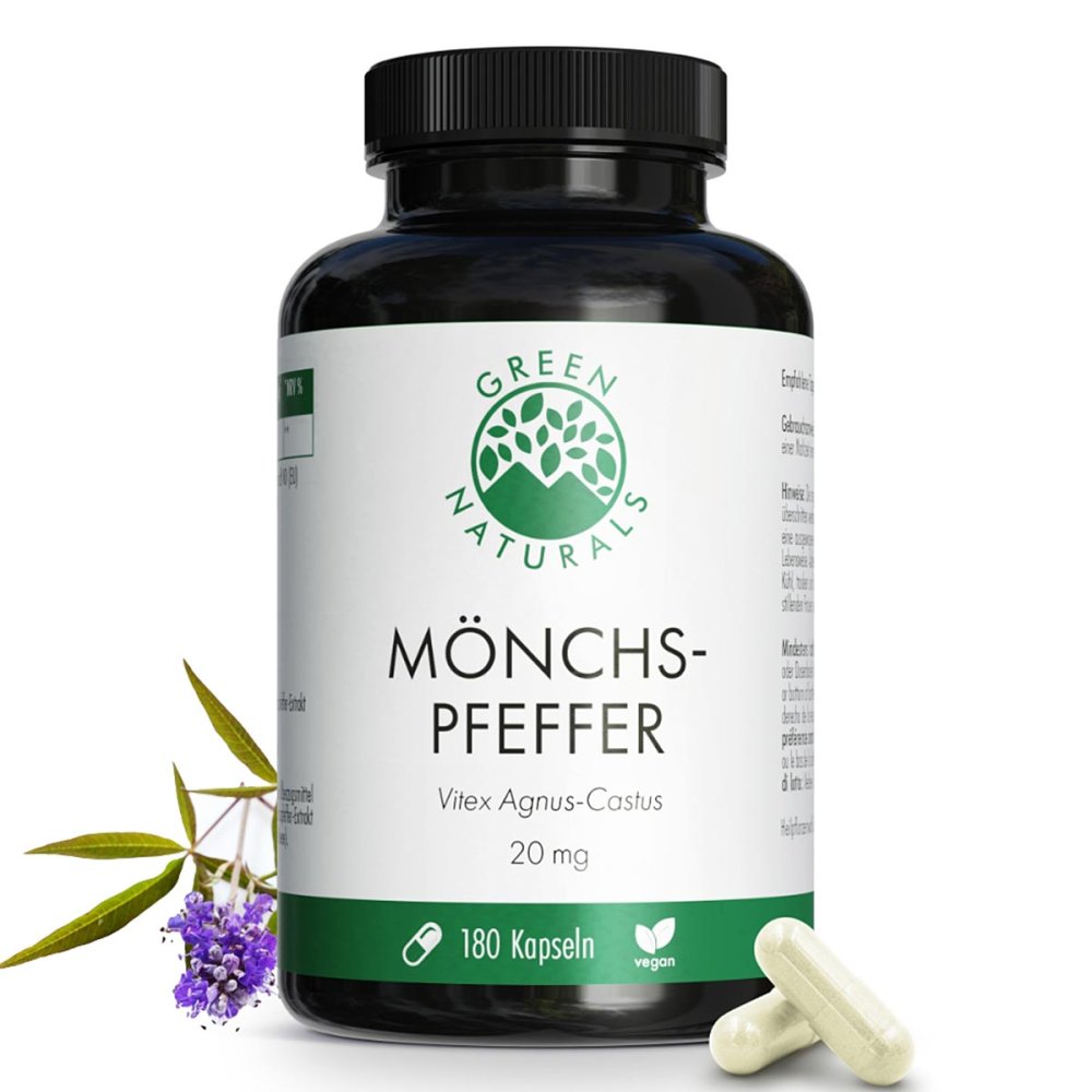 Heilpflanzenwohl GmbH GREEN NATURALS Mönchspfeffer 20mg Hochdosiert Kapseln 18386810