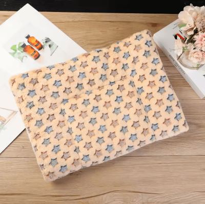 Inspire Picks Cloud Nest Thickened Flannel Pet Sleeping Mat Warm Cushion For Cats & Small Dogs coffee Star xxxl 89x68cm