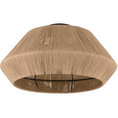 EGLO Deckenleuchte "ALDERNEY Deckenlampe, Stahl und Textil, E27, Esszimmerlampe, Flurlampe", schwarz, Ø 48cm H: 24cm, 1 Stk., Leuchten, Wand-/Deckenleuchte, H24 x Ø48 cm, schwarz, 1X40W exkl., Deckenleuchte